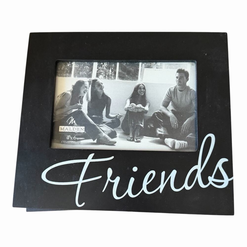 Malden “Friends” Black Picture Frame 4x6 Script Quote Photo Frame Horizontal - Picture 2 of 9